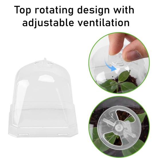 Przezroczyste doniczki do szkółki roślin Plastikowe wielokrotnego użytku doniczki na sadzonki z kopułą wilgotnościową 3" Doniczki ogrodnicze Małe doniczki na sukulenty zioła sadzonki sadzonki
