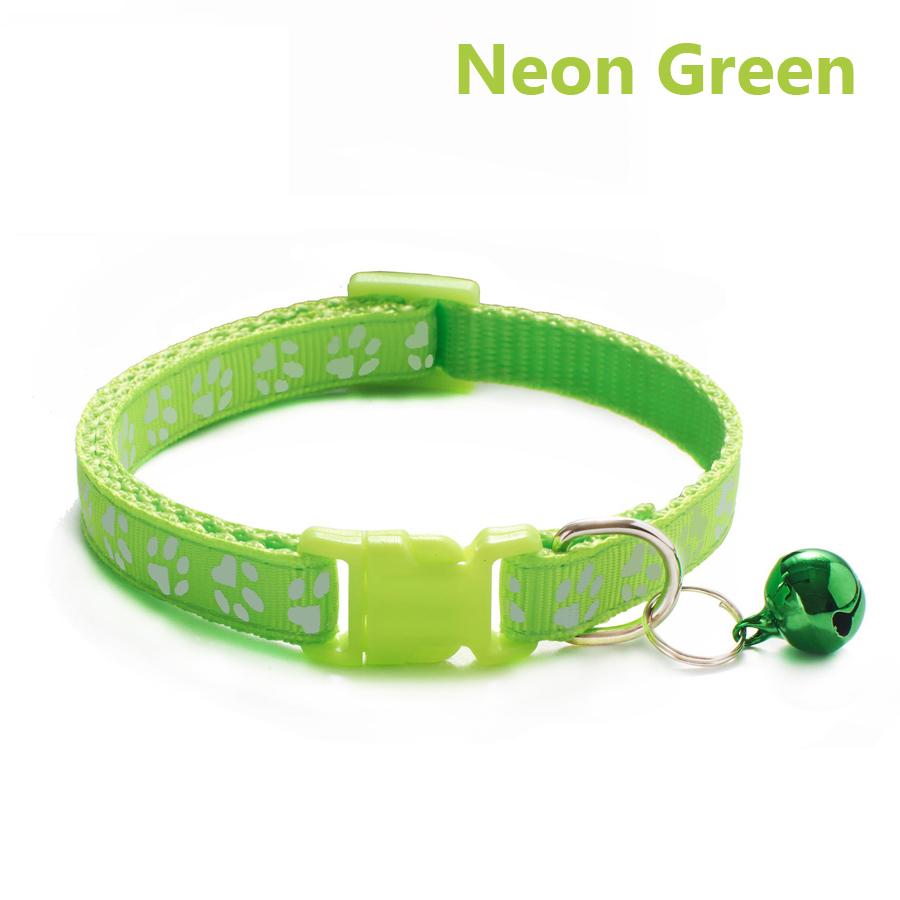 1/5Pcs Adjustable Footprint Pet Collar with Bell, Cute Soft Neck Collar for Puppy Small Dog Kitten Cat Daily Wear