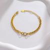 Gold And Silver Two-Color Cuban Chain, Love Diamond-Encrusted Bracelet, Multi-Layer Stacking Design, The Same Hip-Hop Style Jewelry For Men And Women