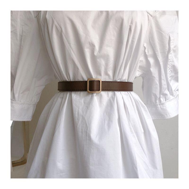 

Stylish Soft Womens Square Belt With Smooth Buckle In Versatile Pu Material Brown