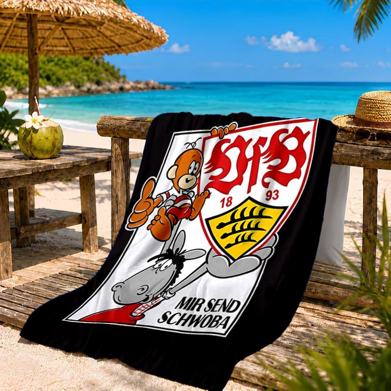 VfB Stuttgart Celebration Beach Towel, Quick-drying, Easy To Care For, Suitable for Both Fitness and Beach Vacations,Sports Essential