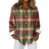 Women's Shirt Blouse Christmas Print Button Long Sleeve Casual Basic Shirt Collar Regular Top
