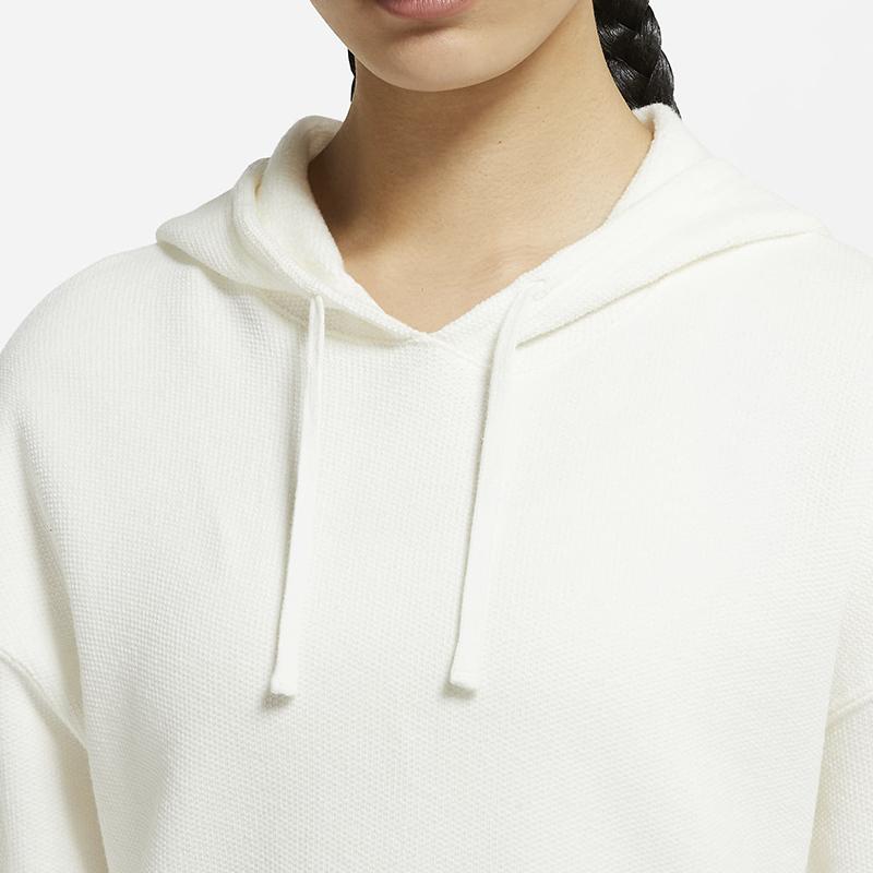 Nike Solid Color Hooded Pullover Sweatshirt Women Tops White DR7839-133