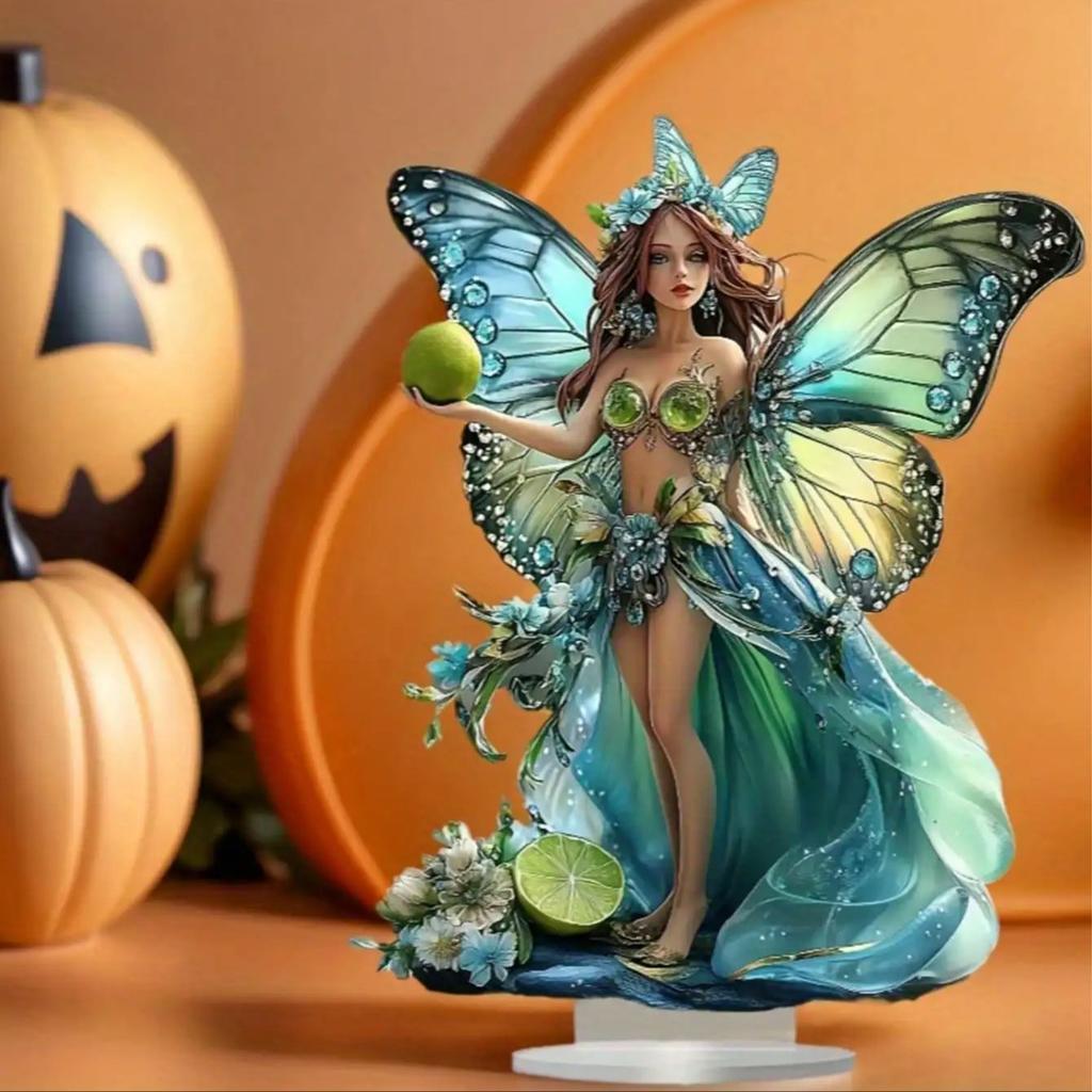 1pcs2D Bohemian Style Butterfly Fairy Statue Decoration - Forest Themed Decoration, Perfect for Bedroom and Living Room Decora