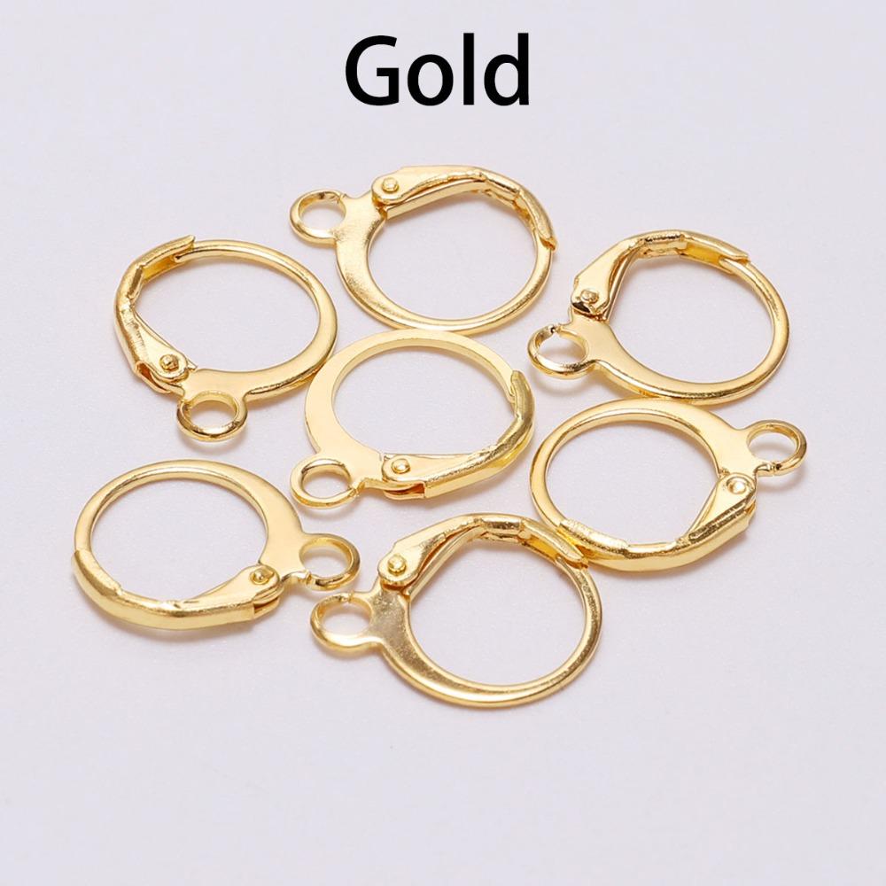 20pcs/lot 14x12mm Gold Rose Gold French Earring Hooks Wire Settings Base For Earrings DIY Jewelry Making Findings