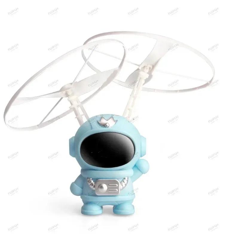 Levitating Luminous Astronaut Flying Drone Toy, Hand Controlled Interactive Robot Aircraft with LED Lights, Outdoor Kids Gift