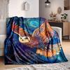 1pc Owl Mandala Lightweight Flannel Blanket, Comfortable and Warm Blanket, for Office and Camping Sofa Bed, Livingroom089