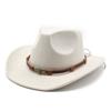 Traditional Style Wool Felt Hat With Wide Brim And Embroidered Patterns For Outdoor Travel