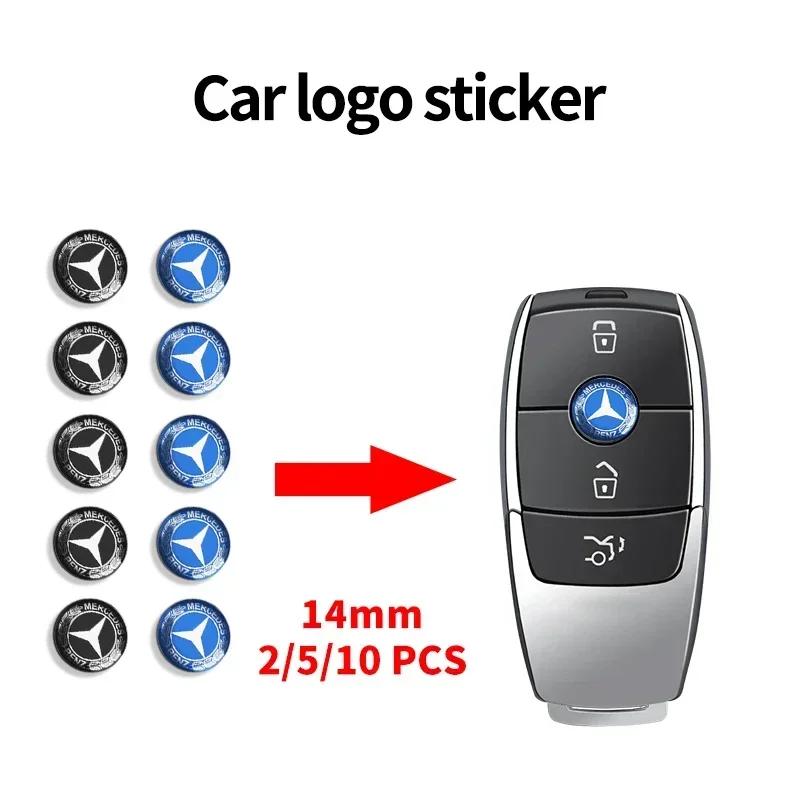 2/5/10PCS Car Remote Key Sticker Aluminum Emblem Decoration Decal for Mercedes Benz W212 W204 W211W168 W213 W205 W210 W108 W124