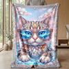 Girly Fantasy Cat Theme blanket Lightweight Warm Flannel Blanket Decorative Throw Blanket for Home Decoration