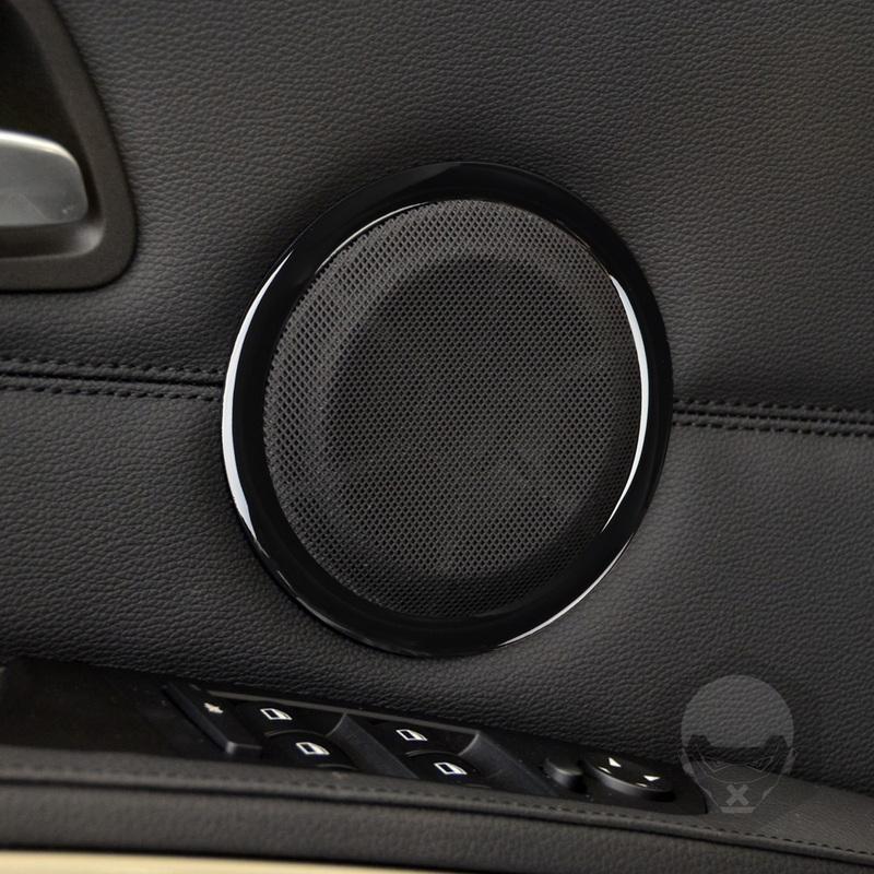 For BMW 3 Series E90 E92 E93 2005-2012 Door Speaker Trim Frame Soft Cover Piano Black Stickers Car Interior Accessories