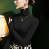 Women's Fitted Turtleneck Long Sleeve Top - Soft Thermal Base Layer for Winter