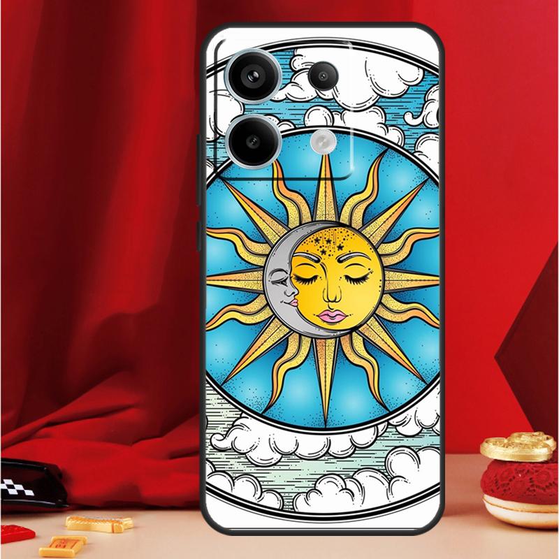 SUN AND MOON Mystic Zodiac Phone Case For Xiaomi Redmi Note 13 Pro 12 10 9 8 11 Pro 12S 11S 10S 9S 10A 9C 10C 12C 13C Redmi Note 12 5G