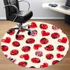 1pc Ladybug Hearts Office Round Area Rug, Indoor Mat Suitable For Office, Under Office Chairs Bedroom Living Room Home Decor, Room Deco150