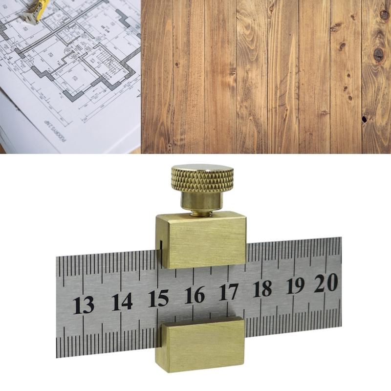 Heavy Duty Quick Install Brass Limit Stop Positioning Aid For Steel Rules No Tool Setups Measurement Gauges Accessory