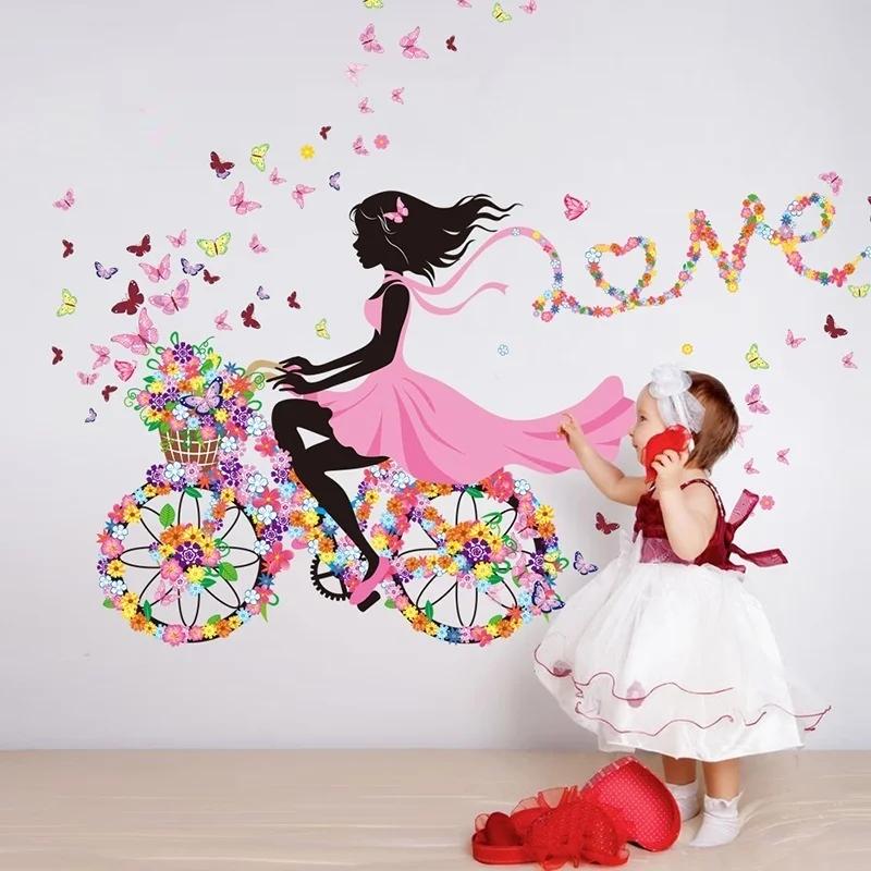 1/2Pcs Beautiful Girl Creative Wall Stickers Romantic Self Paste Murals Home Decor Wall Decor Home Decoration Accessories