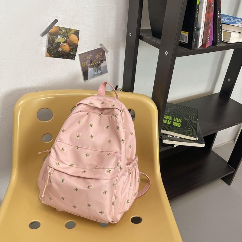 Pattern Simple Flower Student Leisure Backpacks For School And Daily Use