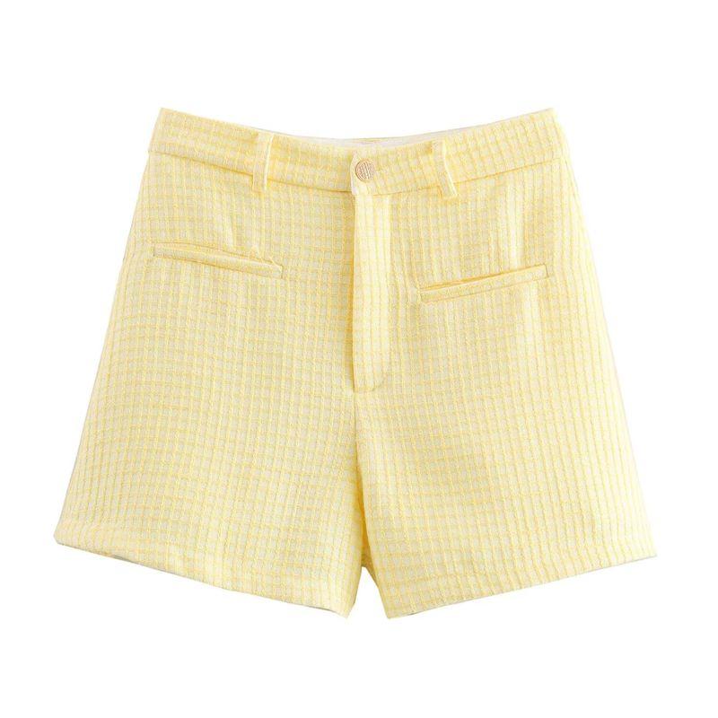 

Kaslead Новое поступление Женская одежда Модный стиль Модный Все-сочетаемый Повседневный Свободный Прямой Шорты Yellow L