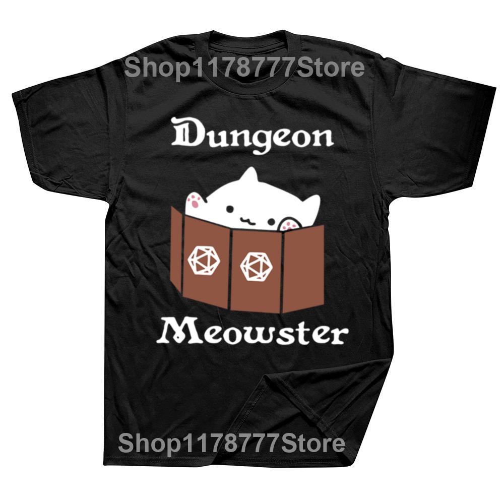 Dungeon and Dragon Meowster Men Women T Shirts Apparel Funny Tees TShirt Pure Cotton Gamer Lover Birthday Gift Clothing