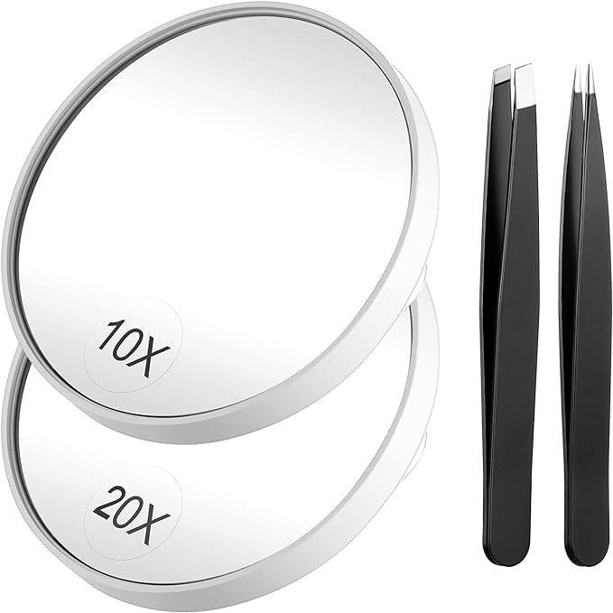 11cm Suction Cup Magnifying Makeup Mirror 10x 30x for Pimple Extraction, Blackhead Remover & Beauty Tool, HD Clarity.