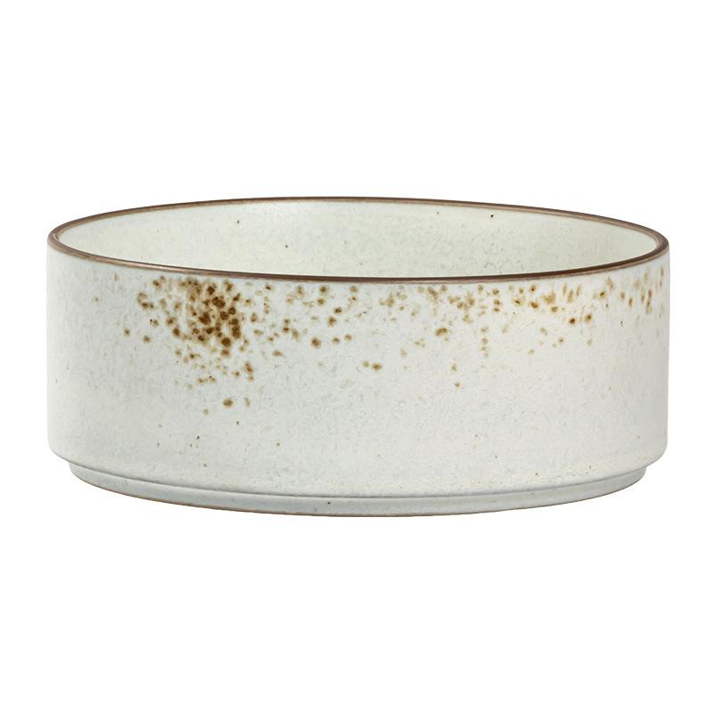 Salad Bowl Straight Bowl Household Ceramic Tableware Bowl Personal Rice Bowl Restaurant Hotel Japanese Noodle Bowl