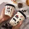 SHUNJU Cute Schnauzer Ceramic Mug with Lid