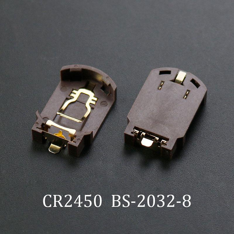 2PCS Button Battery Holder Storage Box Fixed BS-2 BS-6 BS-8 CR2450 CR2032 Plug Type Button Cell Battery Organizer