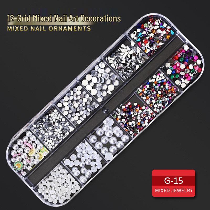 60 Nail Art Accessories: Rhinestones, Pearls, Rivets & Alloy Designs