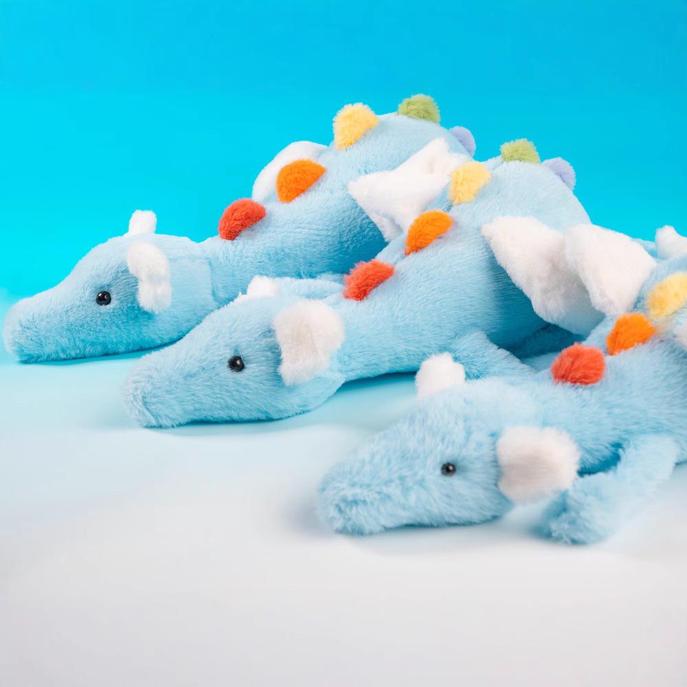 Urocza Lalka Smoka Niebieskiego Mały Latający Smok Poduszka Pluszowa Zabawka Lalka do Spania dla Dziewczynki Prezent Urodzinowy Dinozaur