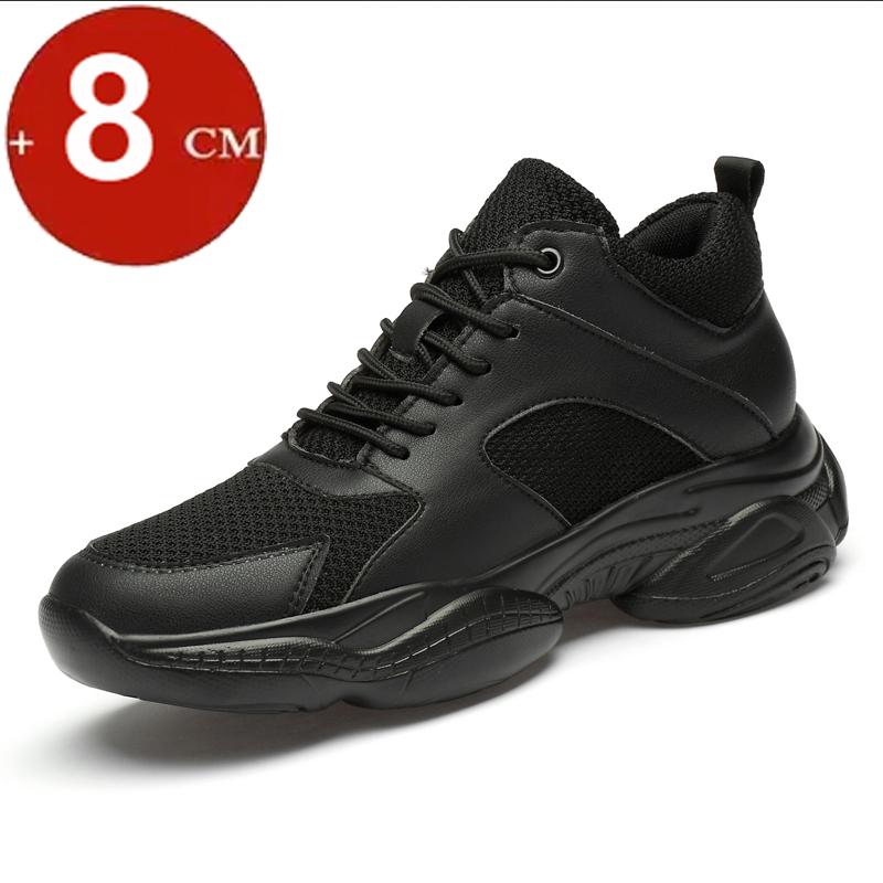 Plateau 6cm 8cm Herren Schuhe mit Absatzerhöhung Sportliche Freizeitsneaker Low Cut Schuhe zur Höhenvergrößerung Unsichtbarer Mann Größer Machende Flats
