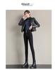 High-Waisted Fleece-Lined Skinny Denim Leggings with Multiple Buttons for Women - Perfect for Autumn & Winter