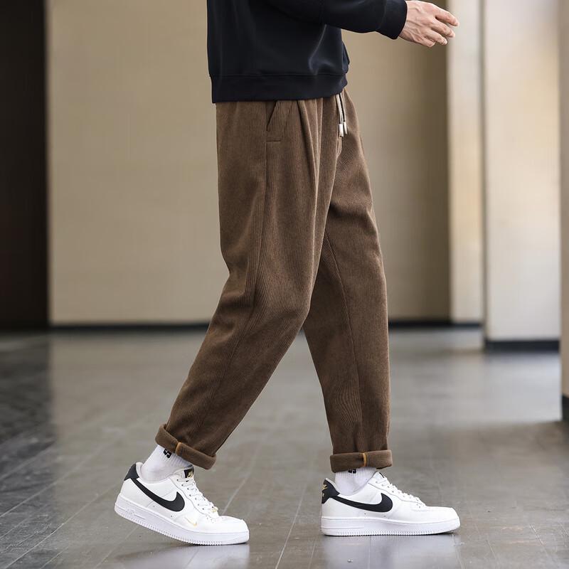 Men's High-Waist Casual Straight-Leg Trousers