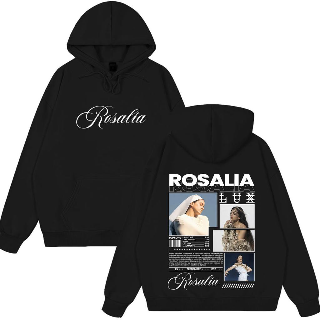 Sängerin Rosalia Lux Tour Album Print Hoodie Herren Damen Mode Vintage Sweatshirt Langarm Lockerer Pullover