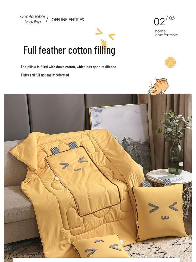 Manta Almohada Multifuncional con Logo Personalizado - Perfecta para Oficina y Coche Aire Acondicionado de Verano.