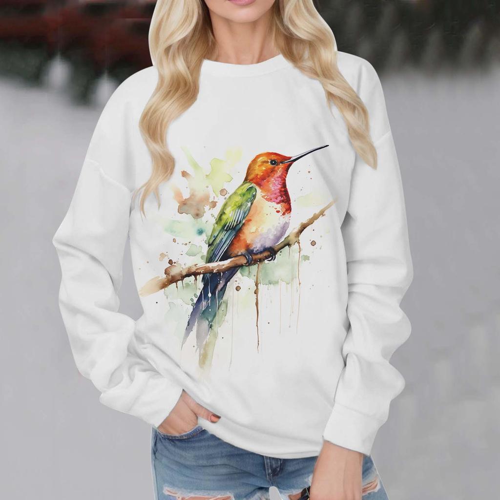 New 2024 Women Hooded Less Pullover Sweatshirt Sports Casual Loose Top Flower Printing Autumn Winter Hoodies Female Streetwear
