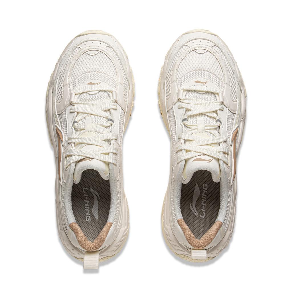 Li-Ning Classic Fashion Versatile Retro Comfortable Non-Slip Wear-Resistant Breathable Low-Top Casual Shoes Women Sneaker White AGCV128-1