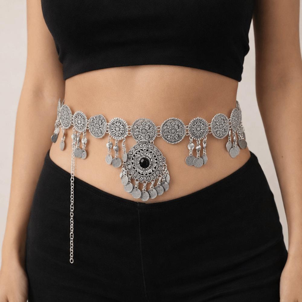 Metal Ethnic Style Belt Pendant Body Chain Versatile Tassel Belly Chain Festive