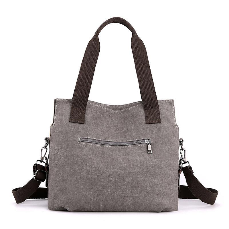 Canvas-Tragetasche für Damen mit Colorblock-Design und mehreren Taschen für den täglichen Gebrauch