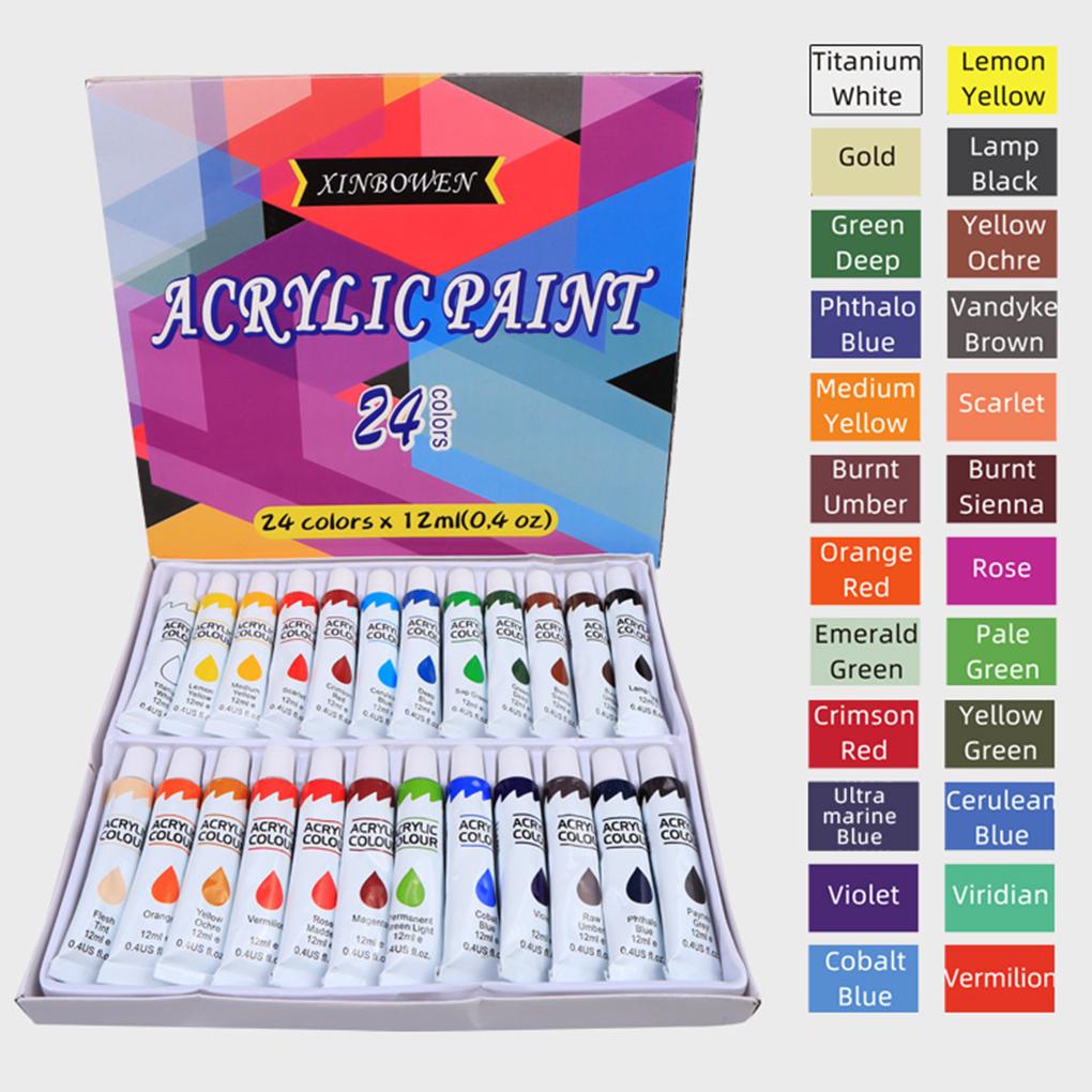 Wide Application With Vibrant Colors Acrylic Paint Art Set 24 Acrylic Paint Art Set Acrylic Paints