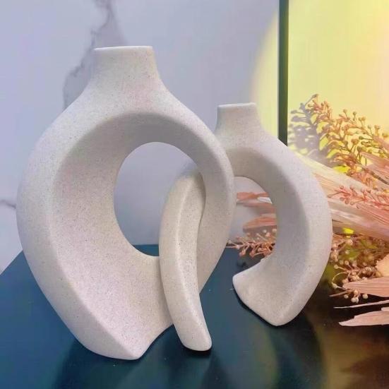 2 Stück/Set Hohl Moderne Plastikvase für Pampasgras Nordischer Boho Stil Dekorative Vase für Hochzeit Abendessen Tischmittelstück
