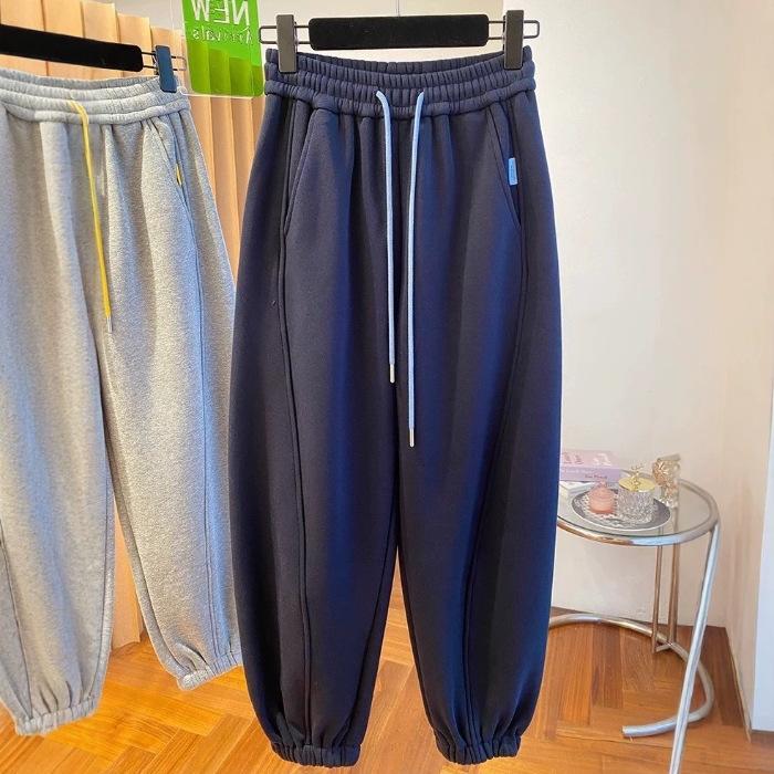 

Очень большие флисовые и утепленные спортивные штаны для мужчин и женщин на осень и зиму, свободные и повседневные брюки-галифе скинни 4XL тёмно-синий