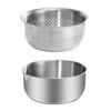Stainless Steel Microporous Colander, Dishwasher Safe Salad Mixing Bowl Rice Washer, Vegetables Fruits Rice Washing Food Strainer Basket