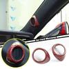 For 2015- Ford Mustang Red Carbon Fiber A-Pillar Speaker Cover Trim Decor 2P