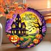 Aluminum Engraving Art Spooky Haunted House Pumpkin Halloween Decor