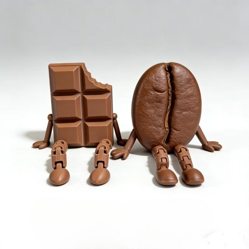 Articulated Coffee Figures Cute Coffee Cup Coffee Bean Desk Decor Fidget Toys For Coffee Lovers Home Office Ornaments