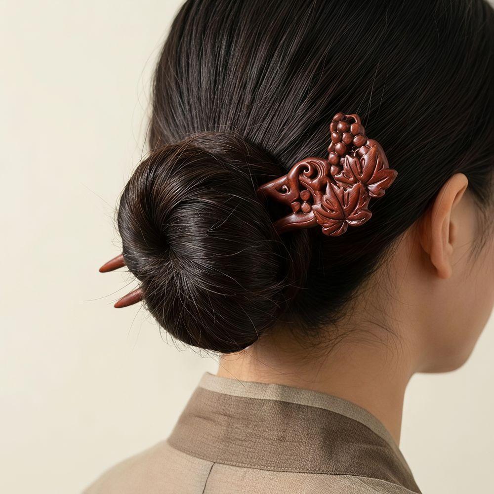 U-Shaped Wood Hairpin Double Side Hanfu Hair Accessories  Hanfu Headwear