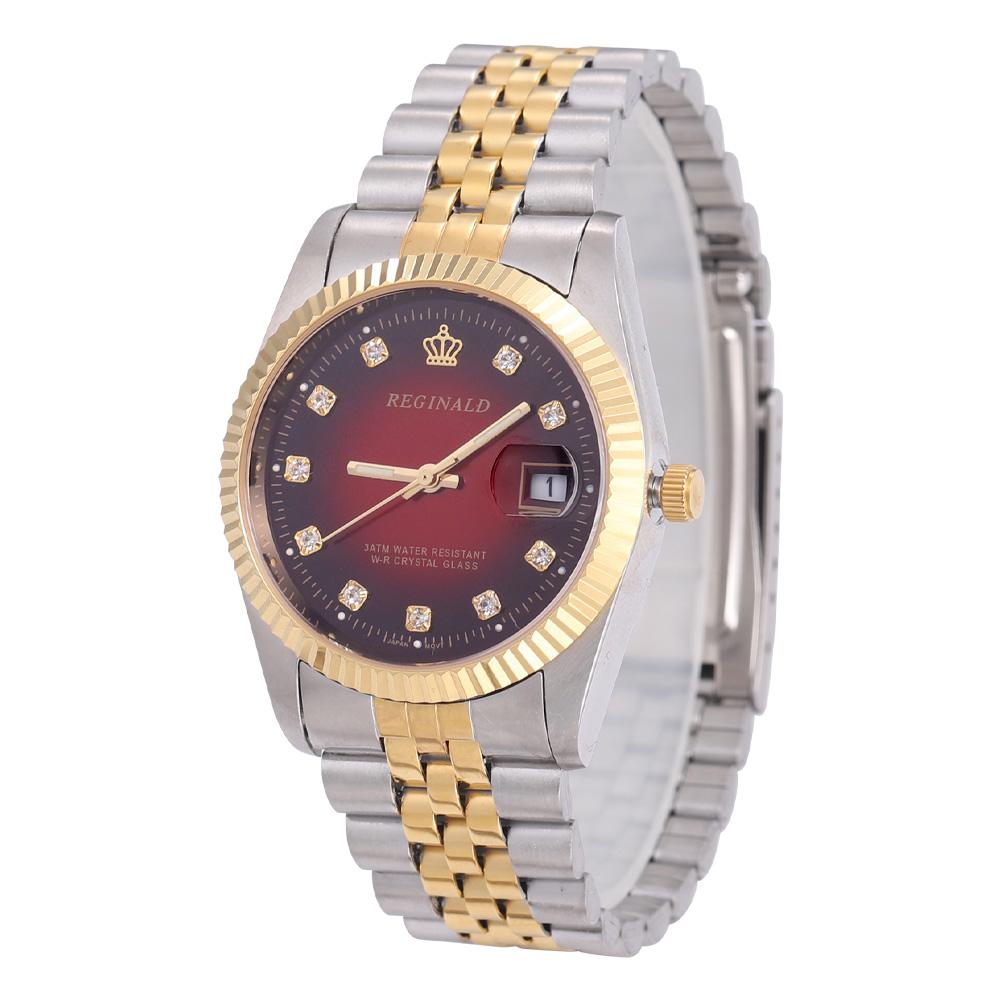 Fashion Reginald Top Brand Watch Man New Quartz Clock Gold Stainless Steel Men's Business Watch Date Analog Display Watches