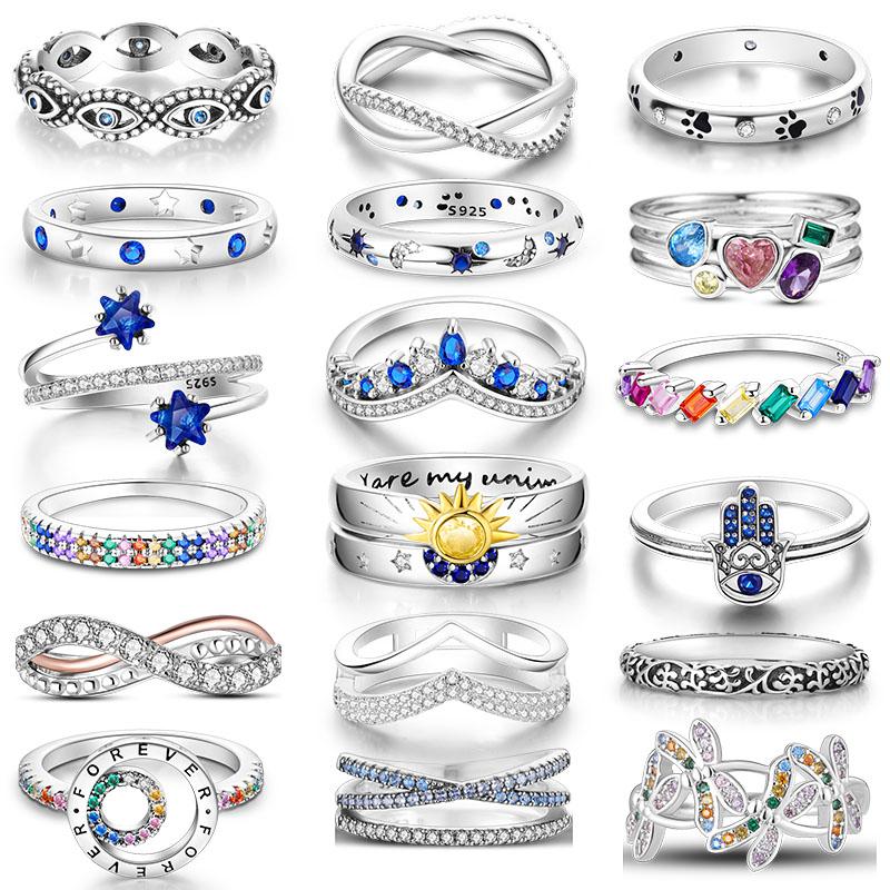 copper Women Rings Crown Heart Zircon Fashion Authentic Finger Ring Anniversary Engagement Wedding Luxury Jewellery