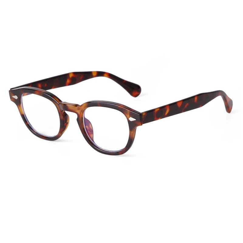 Vintage Rivet Tortoise Small Round Blue Light Glasses Men Women Classic Clip on Sunglasses PS22713