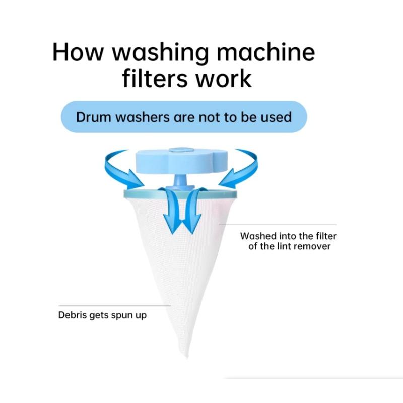 

10PCS Floating Washing Machine Lint Filter Plum Shaped Filter Bag Hair Catcher Decontamination Laundry Ball Cleaning Ball рожевий